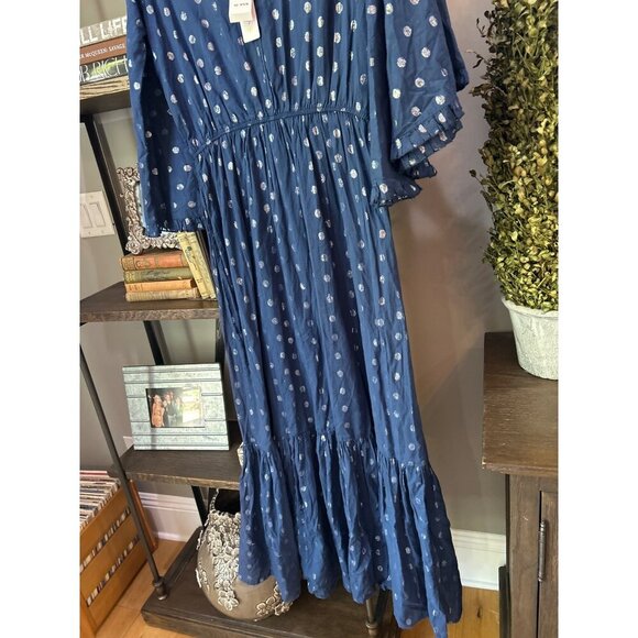 PQ Swim Amber Metallic Maxi Dress Sapphire Blue Silver Womens Size XS/S - Picture 7 of 9